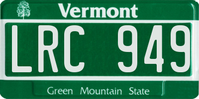 VT license plate LRC949