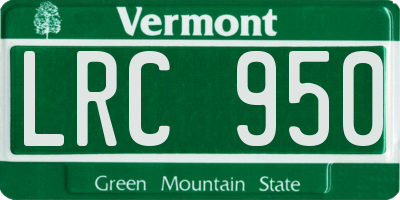 VT license plate LRC950