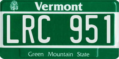 VT license plate LRC951