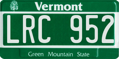 VT license plate LRC952