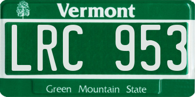 VT license plate LRC953