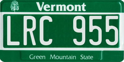 VT license plate LRC955