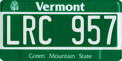 VT license plate LRC957