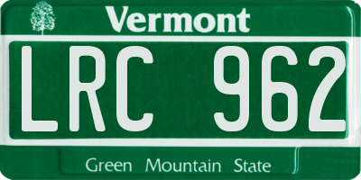 VT license plate LRC962