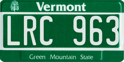 VT license plate LRC963