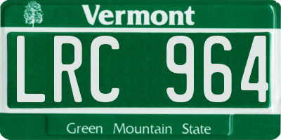 VT license plate LRC964