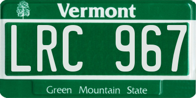 VT license plate LRC967