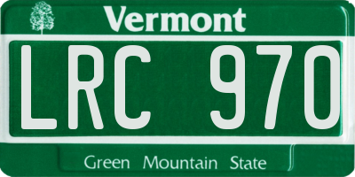VT license plate LRC970