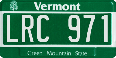 VT license plate LRC971