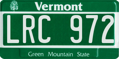 VT license plate LRC972