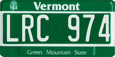 VT license plate LRC974