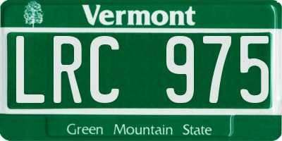 VT license plate LRC975
