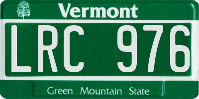 VT license plate LRC976