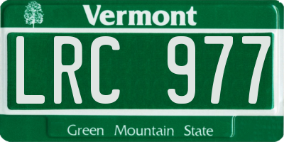 VT license plate LRC977