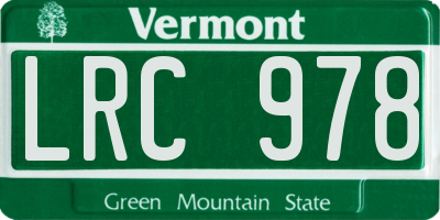 VT license plate LRC978