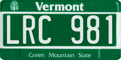 VT license plate LRC981