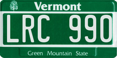 VT license plate LRC990