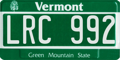VT license plate LRC992