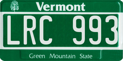 VT license plate LRC993