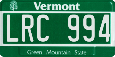VT license plate LRC994
