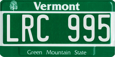 VT license plate LRC995
