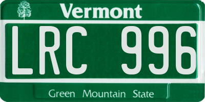 VT license plate LRC996