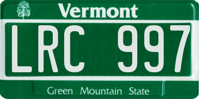 VT license plate LRC997