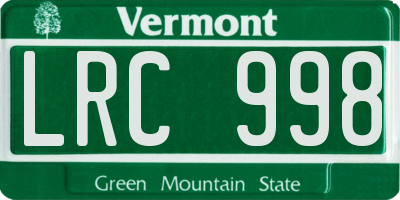 VT license plate LRC998