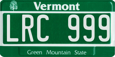 VT license plate LRC999