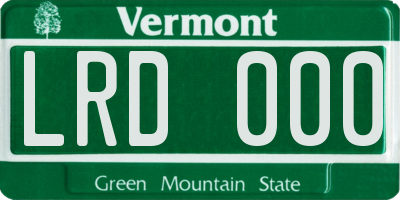 VT license plate LRD000