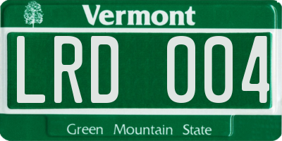 VT license plate LRD004