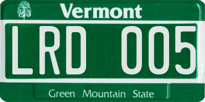 VT license plate LRD005
