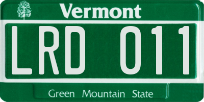VT license plate LRD011