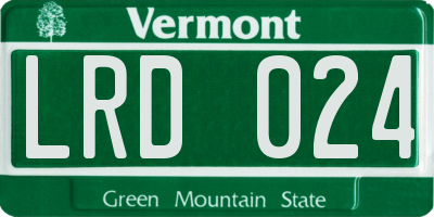 VT license plate LRD024