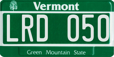 VT license plate LRD050