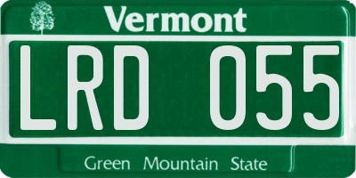 VT license plate LRD055