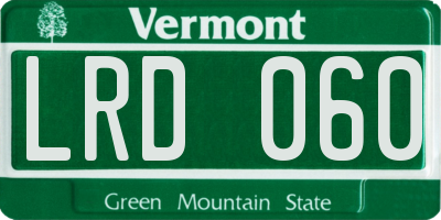 VT license plate LRD060