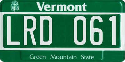VT license plate LRD061