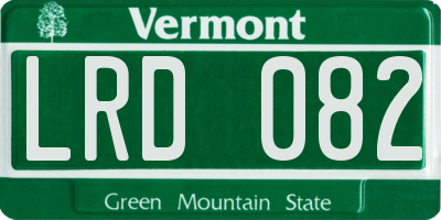 VT license plate LRD082