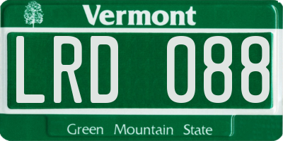 VT license plate LRD088