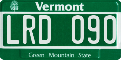 VT license plate LRD090
