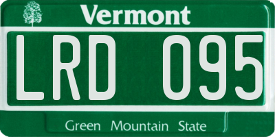 VT license plate LRD095