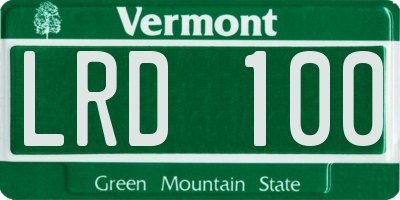 VT license plate LRD100