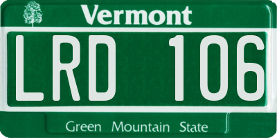 VT license plate LRD106