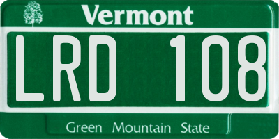 VT license plate LRD108