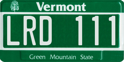 VT license plate LRD111