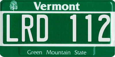 VT license plate LRD112