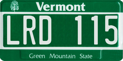 VT license plate LRD115