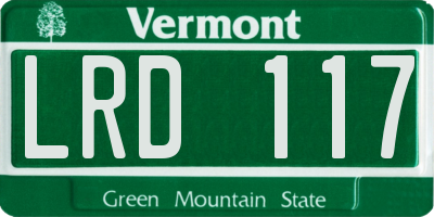 VT license plate LRD117