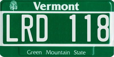 VT license plate LRD118